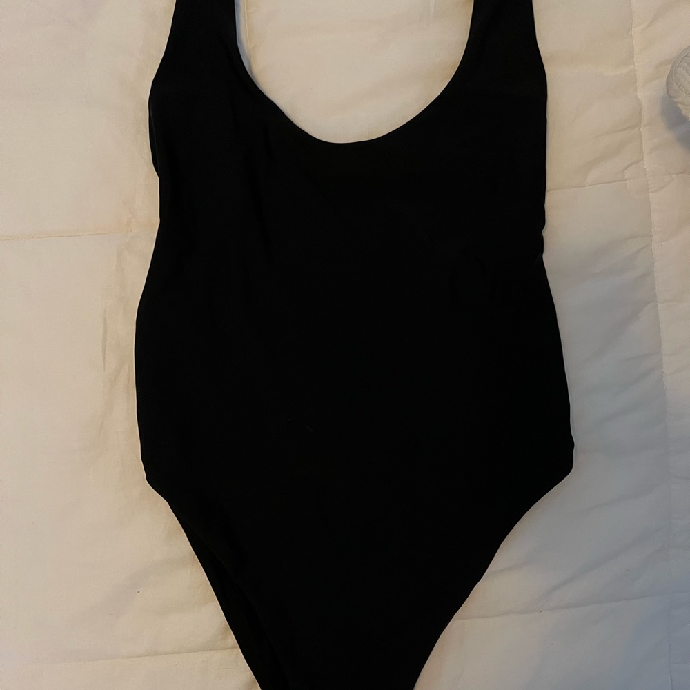 Open back one piece aerie swim suit black size large